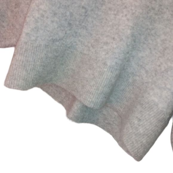 H&M Cropped Oversized Wool Long Sleeve Loose Crew Neck Gray Wool Sweater - Picture 5 of 11